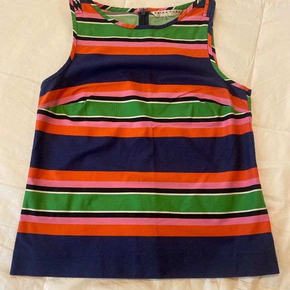 Trina Turk striped top with back zipper - Picture 1 of 6